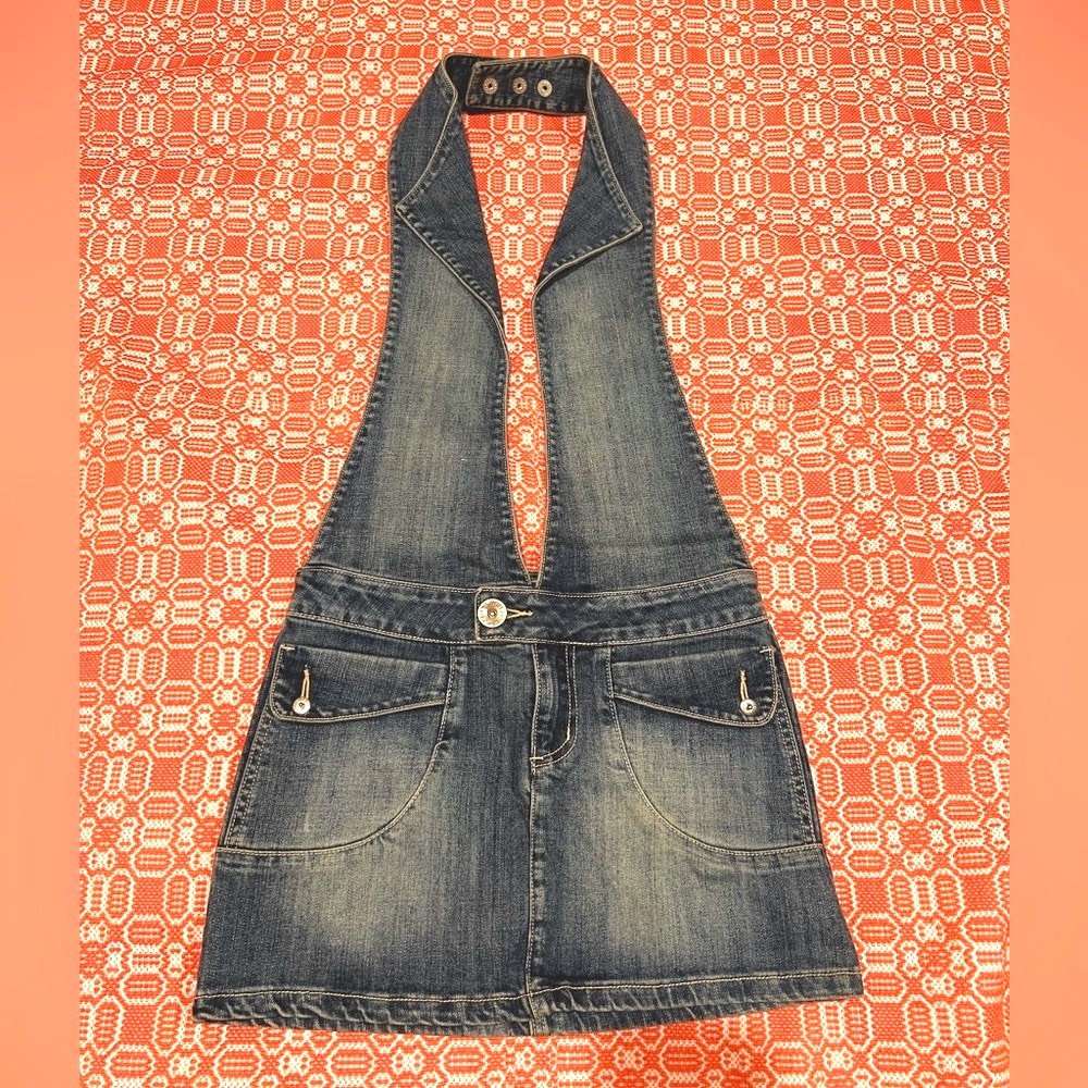 Jean mini skirt romper